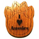 I love Aussies Paw Print small magnet